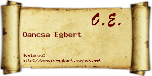 Oancsa Egbert névjegykártya